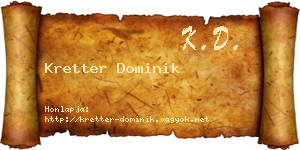 Kretter Dominik névjegykártya
